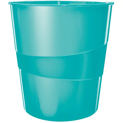 LEITZ Papierkorb WOW, aus Kunststoff, 15 Liter, eisblau – Bild 1