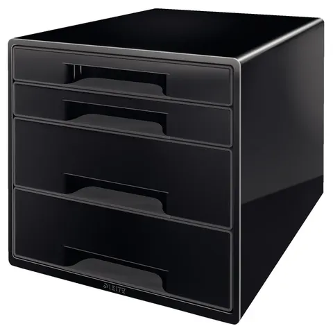 LEITZ Schubladenbox WOW CUBE, 4 Schübe, schwarz/grau – Bild 1