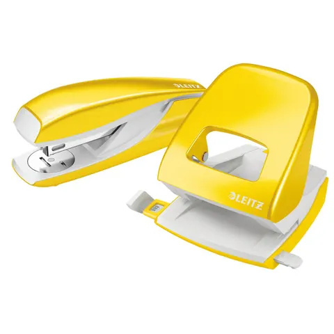 LEITZ Locher und Heftgeräte Set gelb-metallic – Bild 1