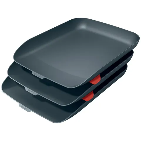 Brievenbak Leitz Cosy set van 3 A4 fluweel grijs – afbeelding 1