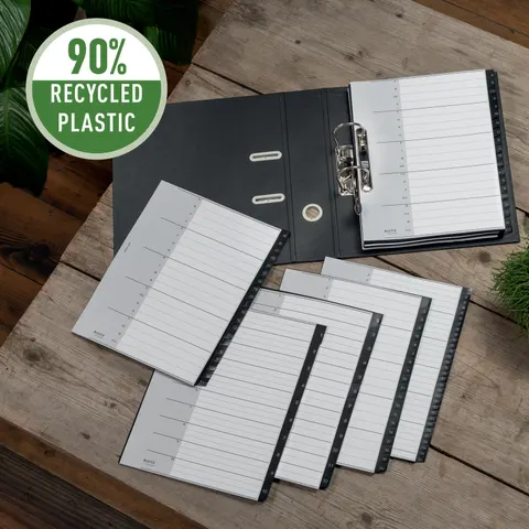 Tabblad Leitz Recycle A4 11-gaats 1-10 extra breed PP – afbeelding 1
