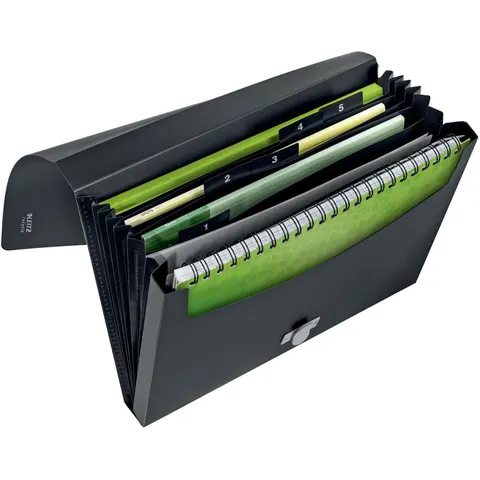 LEITZ 4624 Fächermappe DIN A4 6-Fach schwarz – Bild 1