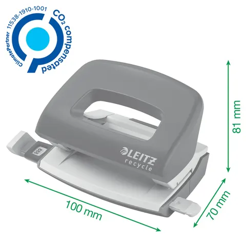 Perforator Leitz Nexxt Recycle mini 10 vel rood – afbeelding 1