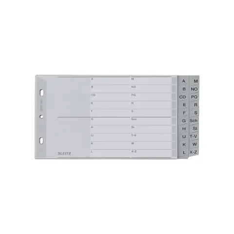 LEITZ Kunststoff-Register, A-Z, A5 quer, PP, 20-teilig, grau – Bild 1