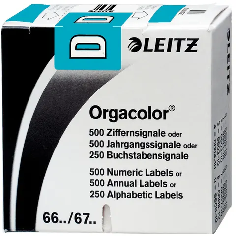 LEITZ Buchstabensignal Orgacolor , I, , auf Rolle, grau – Bild 1