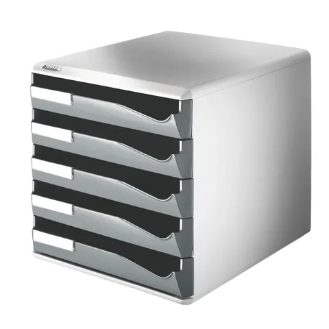 LEITZ Schubladenbox Post-Set, 5 Schübe, lichtgrau/blau – Bild 1