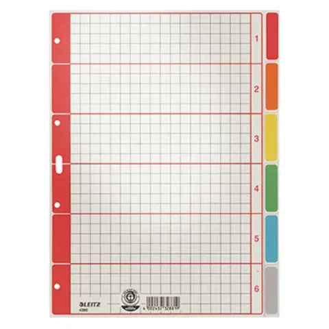 LEITZ Ordnerregister Vollformat 1-6 DIN A4 – Bild 1