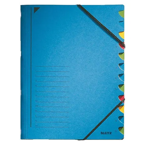 LEITZ Ordnungsmappe 3912 12 Fächer - blau – Bild 1