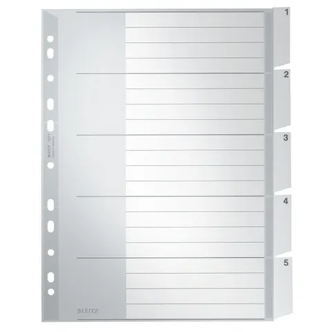 LEITZ Ordnerregister Vollformat, Überbreite 1-5 DIN A4 – Bild 1