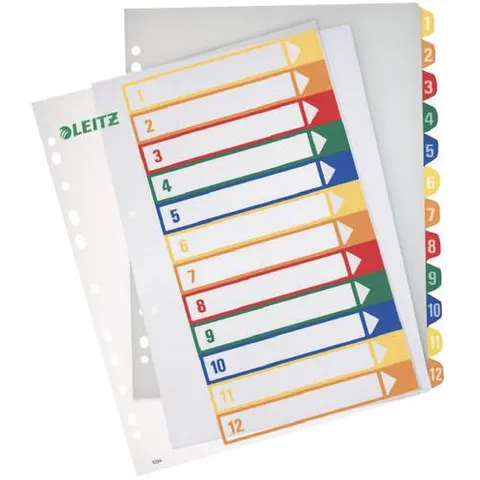 Leitz PC Printbare Index - PP - A4+ - 12 tabs – afbeelding 1