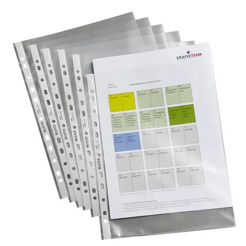 LEITZ Prospekthülle Standard, A4, PP, genarbt, 0,09 mm – Bild 1