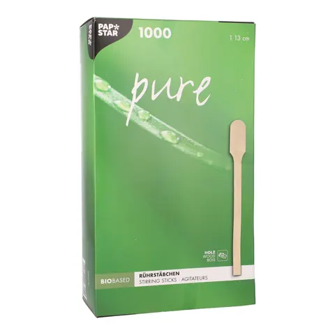 PAPSTAR Einweg-Rührstäbchen pure braun – Bild 1