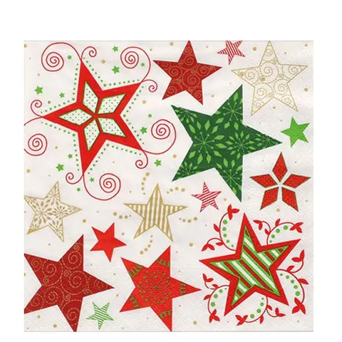 Servetten met Kerstster-motief, wit – 88669 – afbeelding 1