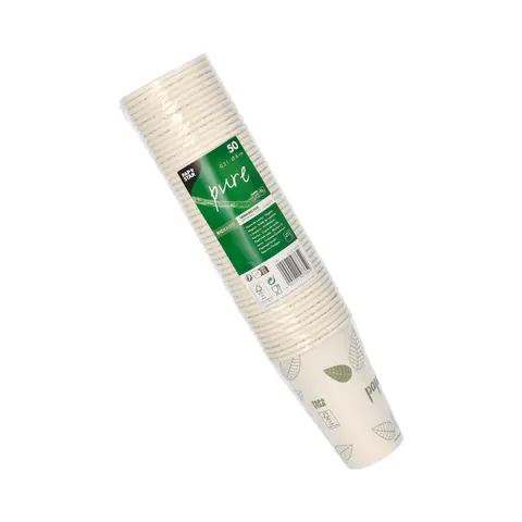 PAPSTAR pure ZERO Einweg-Trinkbecher 8 cm 0,3 l creme – Bild 1