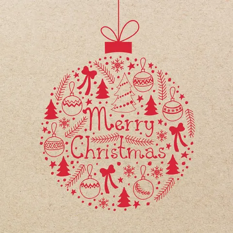 Kerst servetten 'Kerstbal' – afbeelding 1