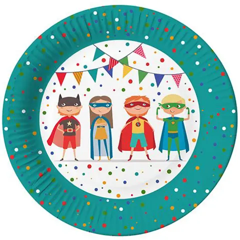 Borden Superhero karton Ø23cm 10st – afbeelding 1