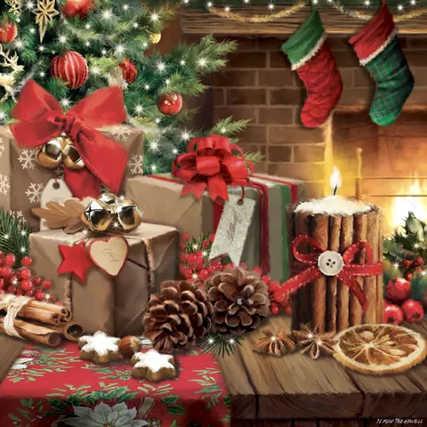 Gezellige kerstservetten – afbeelding 1
