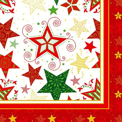 Servetten met Kerstster-motief, wit – 88670 – afbeelding 1