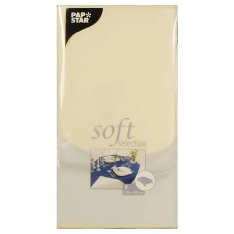 PAPSTAR tafelkleed ´soft selection´, gevouwen, creme – afbeelding 1