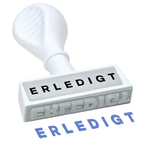 Tekststempel 'Afgehandeld', ergonomische grip – afbeelding 1