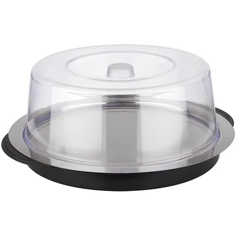 APS Thermo Tablett-Set, rund, schwarz/transparent – Bild 1