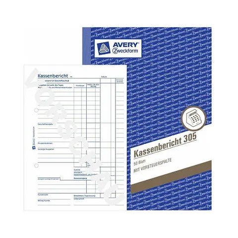 AVERY Zweckform Kassenbericht Formularbuch 305, 1 St. – Bild 1