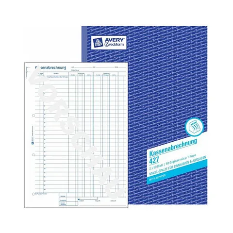 AVERY Zweckform Formularbuch , Kassenabrechnung mit MwSt, , A4 – Bild 1
