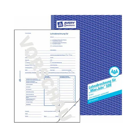 AVERY Zweckform Formularbuch , Lohnabrechnung Mini-Jobs, , A4 – Bild 1