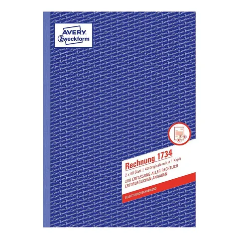 AVERY Zweckform Rechnung Formularbuch 1734, 1 St. – Bild 1