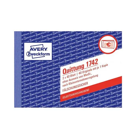 AVERY Zweckform Formularbuch , Quittung, ohne MwSt., SD – Bild 1