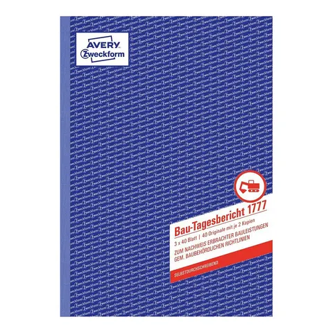AVERY Zweckform Formularbuch , Bau-Tagesbericht, , SD, A4 – 017777 – Bild 1