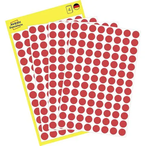 AVERY Zweckform Markierungspunkte, Durchmesser 8 mm, rot – Bild 1
