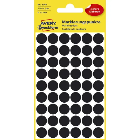 AVERY Zweckform Klebepunkte Ø 12,0 mm schwarz – Bild 1