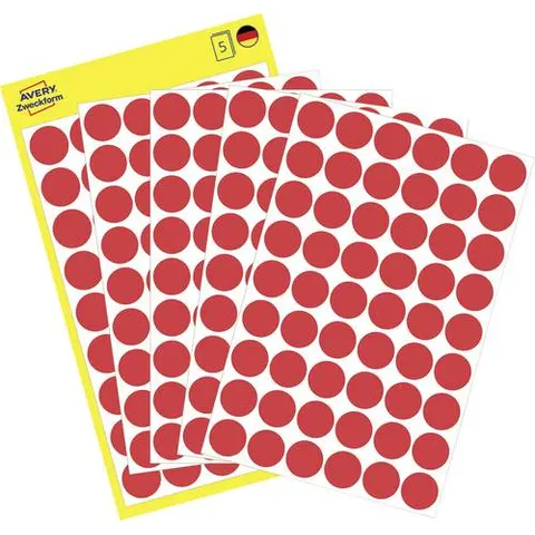 AVERY Zweckform Markierungspunkte, Durchmesser 12 mm, rot – Bild 1