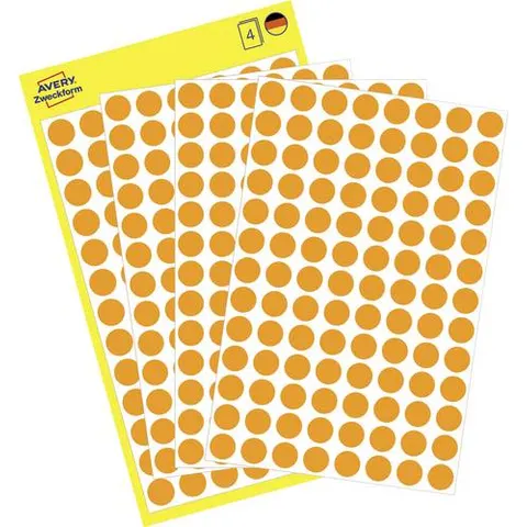 AVERY Zweckform Markierungspunkte, Durchmesser 8 mm, orange – Bild 1