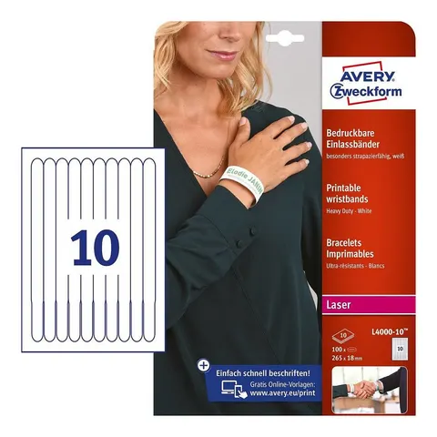 AVERY Zweckform Eintrittsbänder weiß, 100 St. – Bild 1