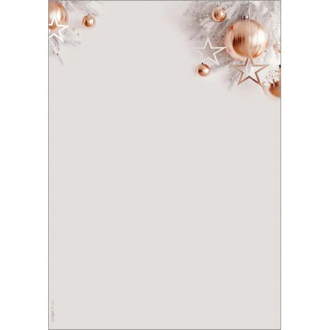 Kerstmotief-papier roségoud, A4-formaat – afbeelding 1