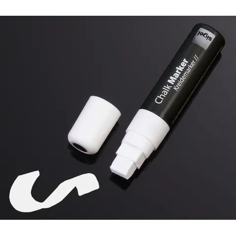 Sigel krijtstift beitelpunt 5 15mm wit – afbeelding 1