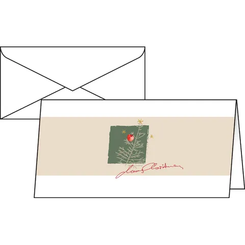 Kerstkaarten Sigel incl. - envelop Kerst met appels - wit – DS072 – afbeelding 1