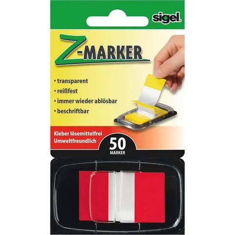 sigel Z-Marker Haftmarker rot - 50 Streifen – Bild 1