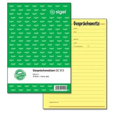 sigel Gesprächsnotizblock GE513 DIN A5 - 50 Blatt – Bild 1