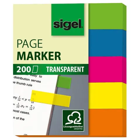 sigel Haftmarker mini, 50 x 12 mm, 200 Blatt – Bild 1