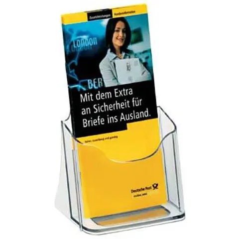 Sigel folderhouder A6 tafelmodel transparant acryl – afbeelding 1
