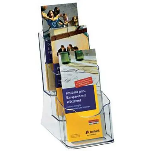 Sigel folderhouder 3xA6 tafelmodel transparant acryl – afbeelding 1