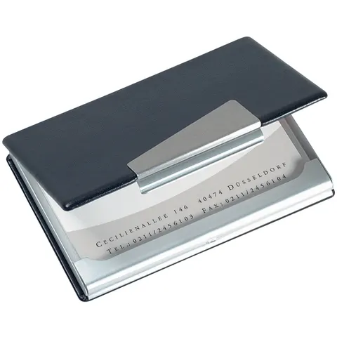 sigel Visitenkarten-Etui , Alu/Lederoptik, , silber / schwarz – Bild 1