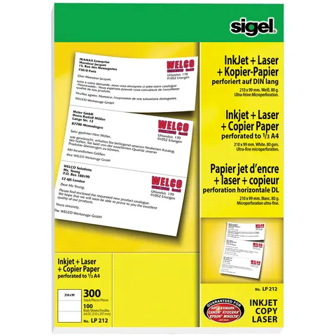 sigel Multifunktionspapier , MultiPrint, ,A4 perforiert auf A5 – Bild 1