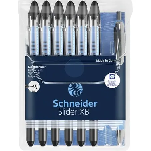 Rollerpen Schneider Slider Basic XB zwart + 1 gratis Rave balpen – afbeelding 1