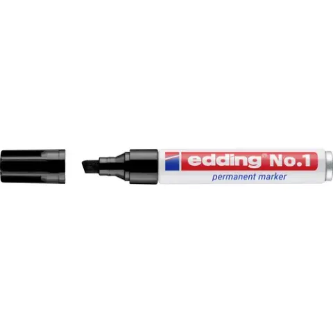 Viltstift edding 1 schuin 1-5mm zwart – afbeelding 1