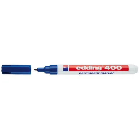 Viltstift edding 400 rond 1mm blauw – afbeelding 1