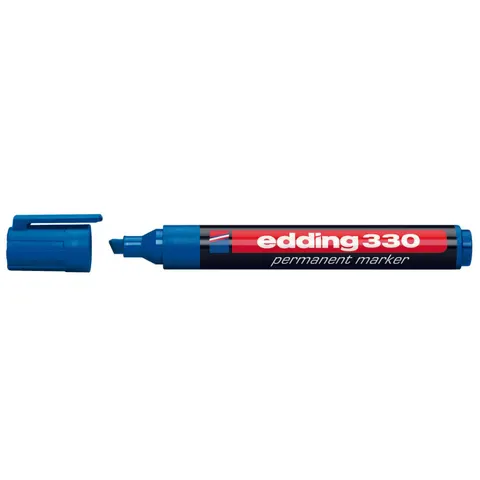 Viltstift edding 330 schuin 1.5-5mm blauw – afbeelding 1